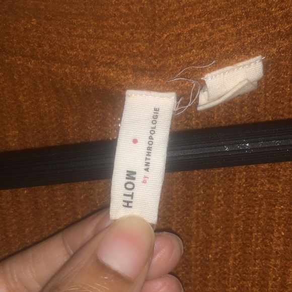 Anthropologie Moth sweater burnt orange v neck women’s sweater Size S pre-owned - Picture 2 of 8